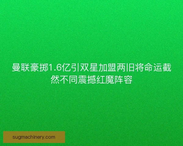 曼联豪掷1.6亿引双星加盟两旧将命运截然不同震撼红魔阵容