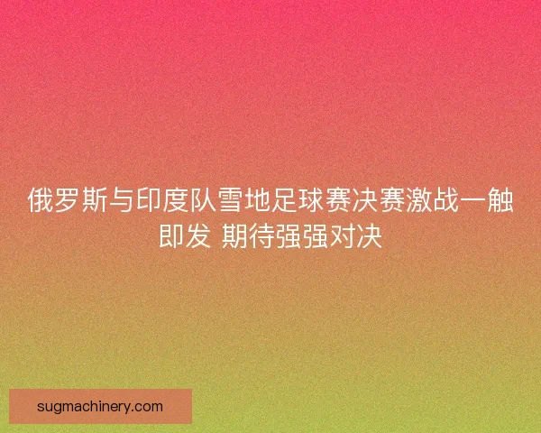 俄罗斯与印度队雪地足球赛决赛激战一触即发 期待强强对决